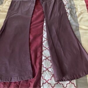 Women’s trendy wide leg faux leather burgundy pants. New never worn. With tag.